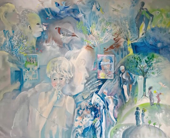 Psst (120 x 160 cm, Öl / Lwd.)