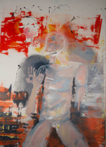 Sturz des Ikarus I (Öl/Lw, 150 x 105, 2015)